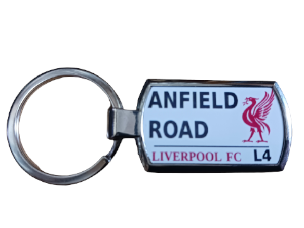 Anfield Road -  Chrome Finish Keyring